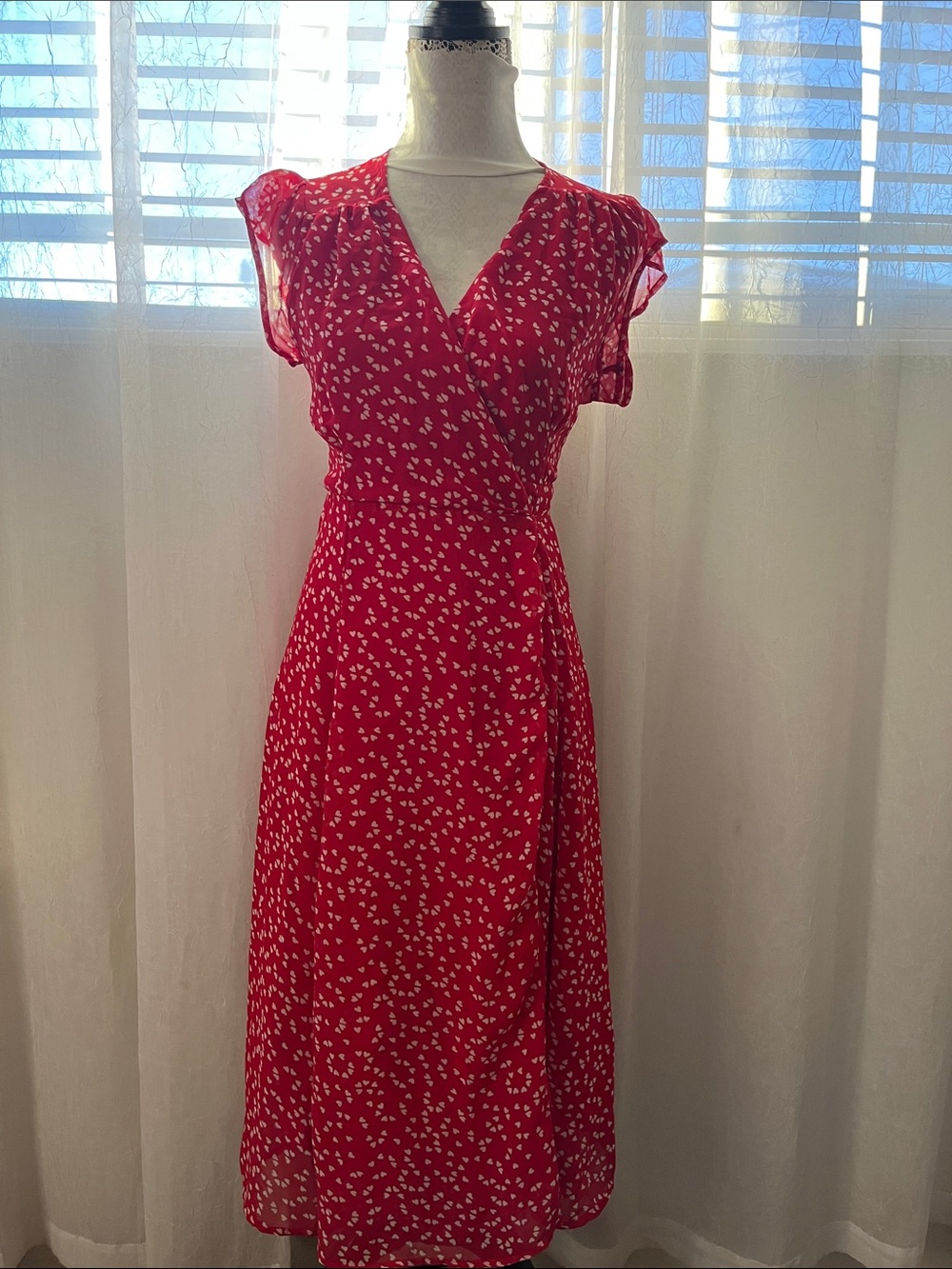 Urban Outfitters hearts Red Wrap Midi Dress